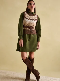 Lowry Brown Knitted Fair Isle Vest