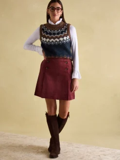 Lowry Cream/Navy Knitted Fair Isle Vest