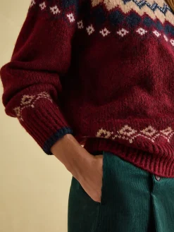 Lowry Red/Navy Fair Isle Jumper