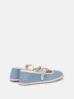 Maddison Light Blue Canvas Mary Jane Shoes
