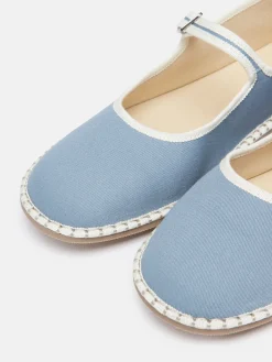 Maddison Light Blue Canvas Mary Jane Shoes
