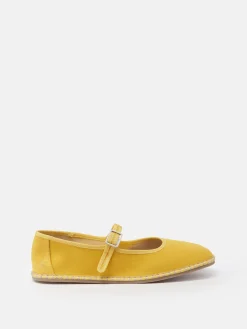 Maddison Yellow Canvas Mary Jane Shoes
