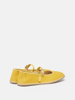 Maddison Yellow Canvas Mary Jane Shoes