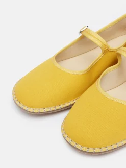 Maddison Yellow Canvas Mary Jane Shoes