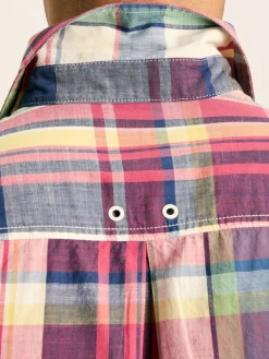 Madras Blue/Pink Long Sleeve Cotton Check Shirt