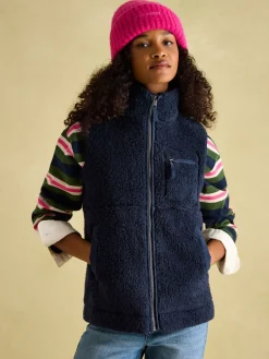 Mallory Navy blue Fleece Gilet