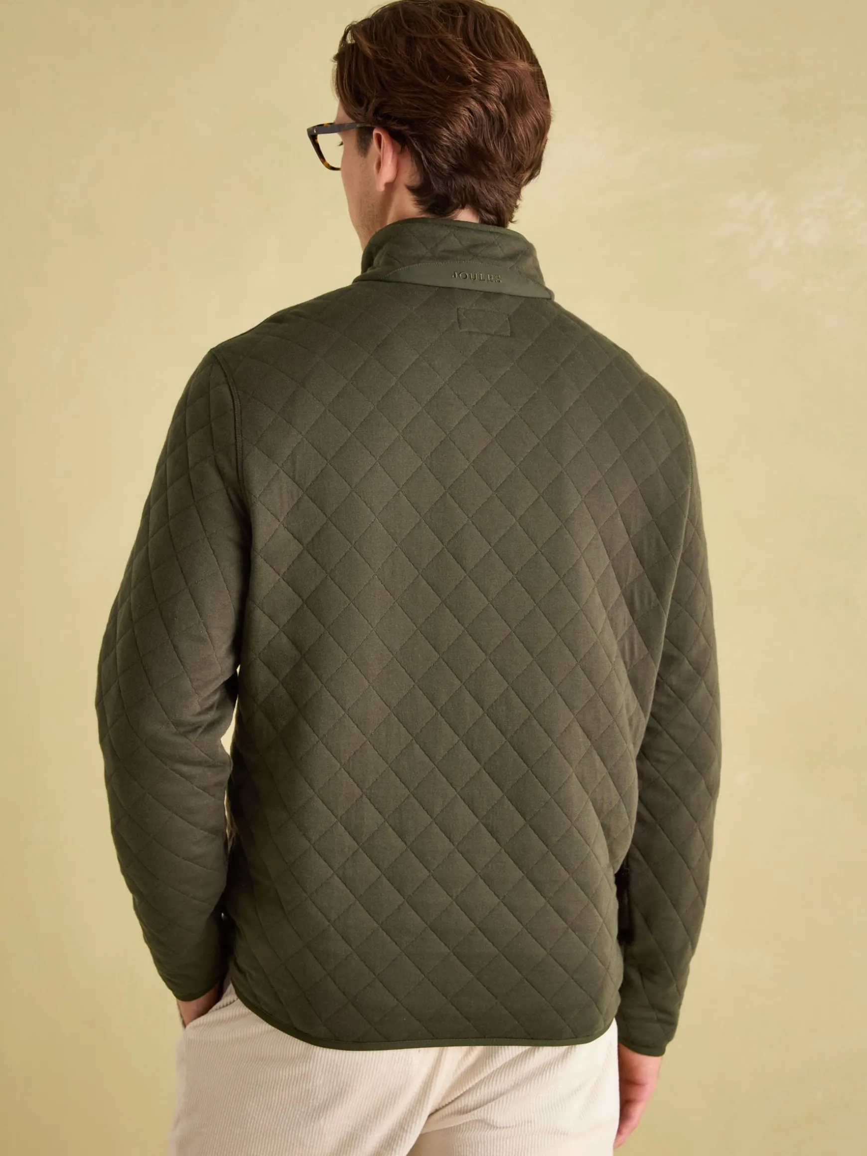 Malton Green Quilted Jersey Pullover Sweatshirt