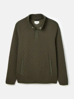 Malton Green Quilted Jersey Pullover Sweatshirt