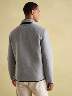 Malton Grey Quilted Jersey Pullover Sweatshirt