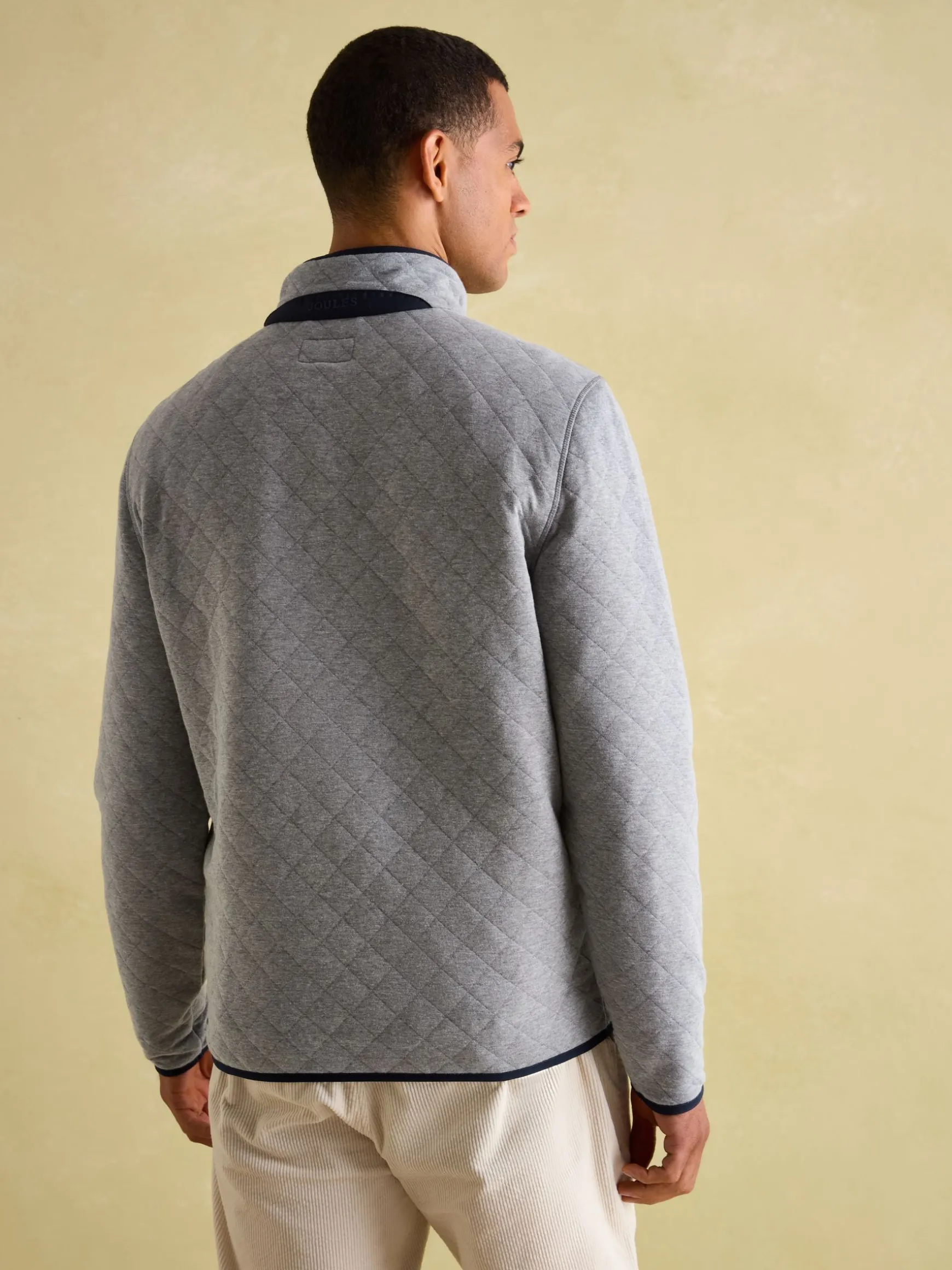 Malton Grey Quilted Jersey Pullover Sweatshirt