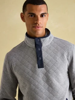 Malton Grey Quilted Jersey Pullover Sweatshirt