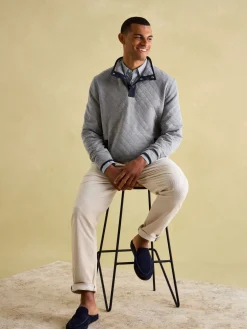 Malton Grey Quilted Jersey Pullover Sweatshirt