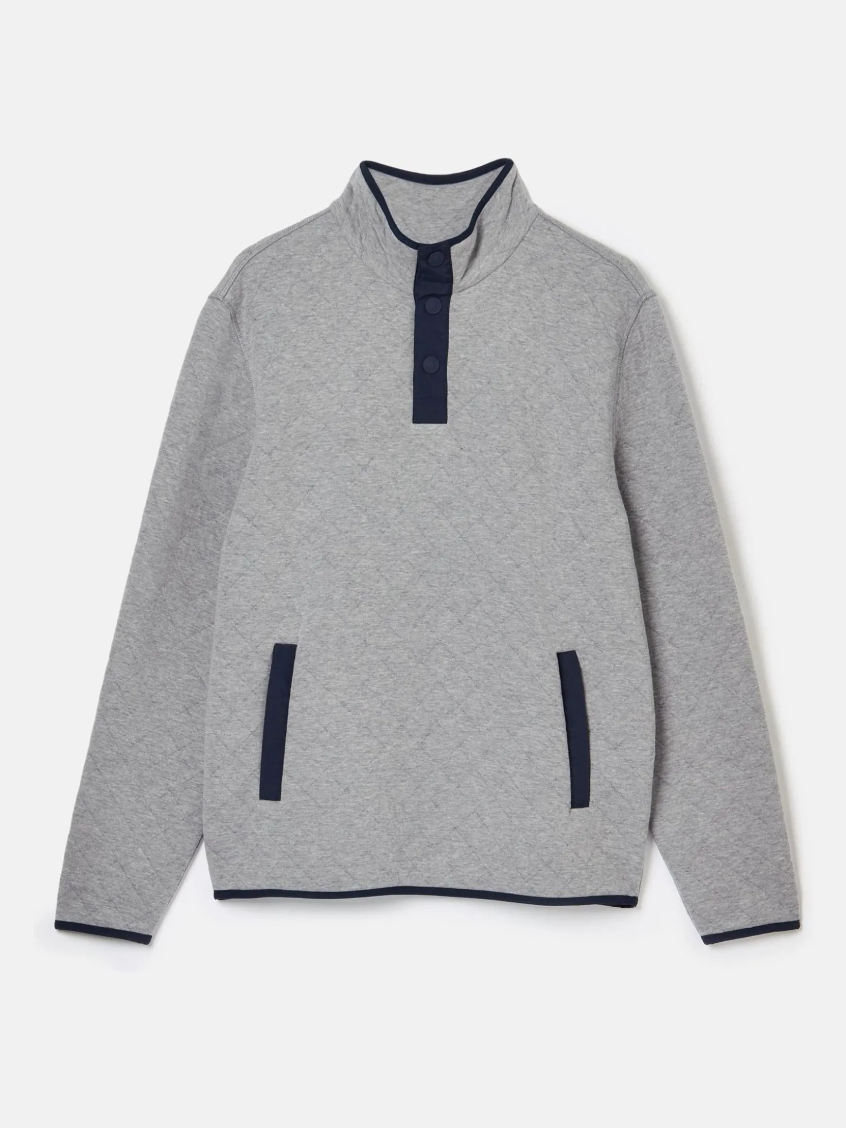 Malton Grey Quilted Jersey Pullover Sweatshirt
