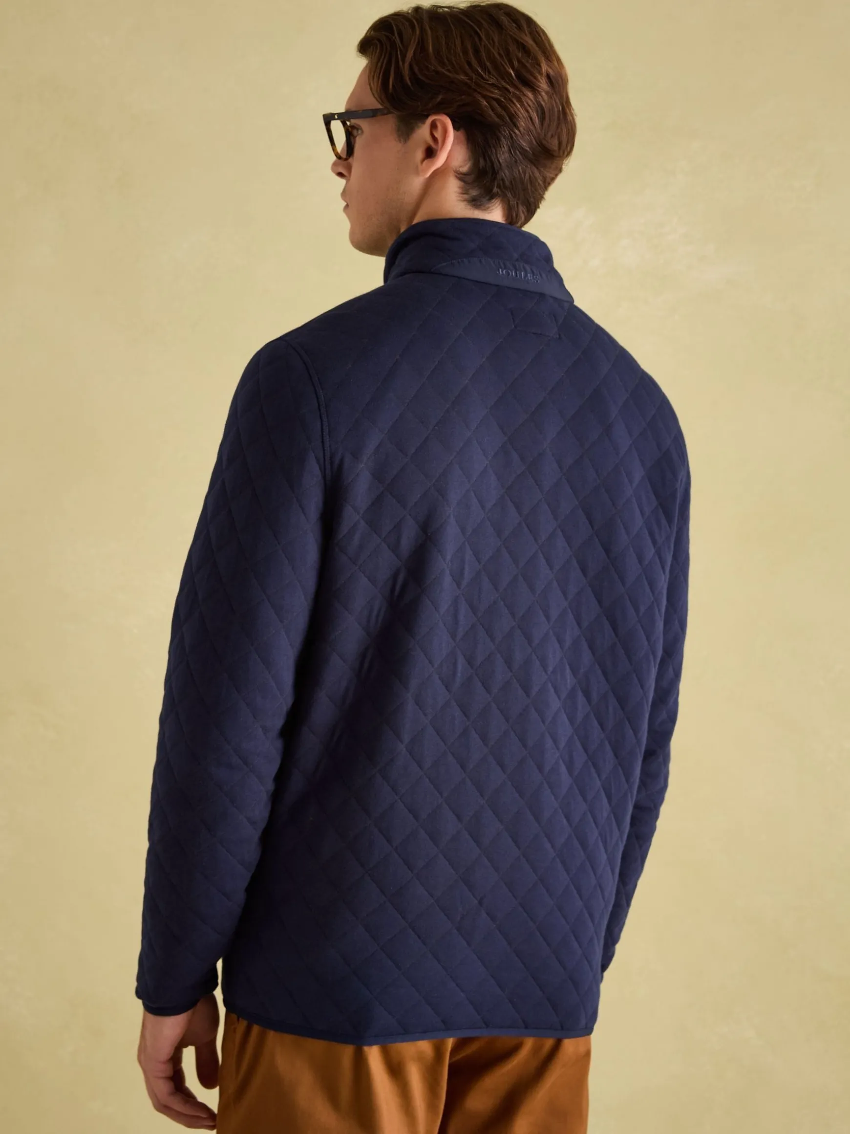 Malton Navy Quilted Jersey Pullover Sweatshirt
