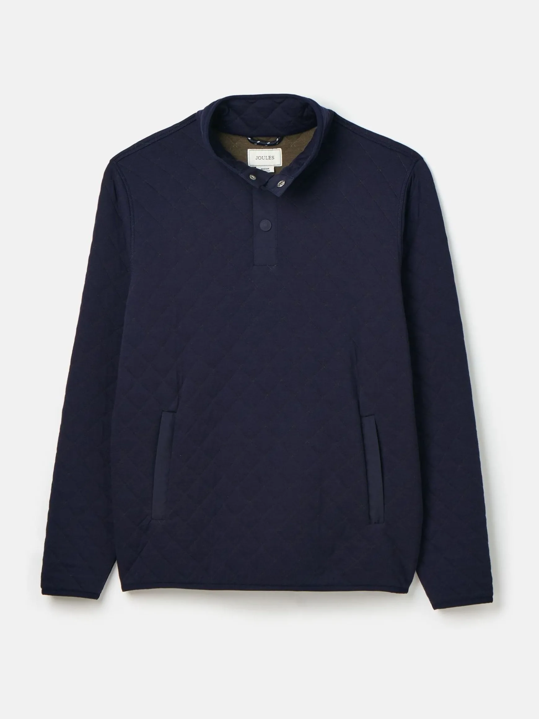 Malton Navy Quilted Jersey Pullover Sweatshirt