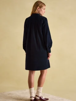 Maple Navy Blue Corduroy Shirt Dress