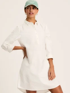 Marlowe White Dress with Shirt/ Nehru Collar