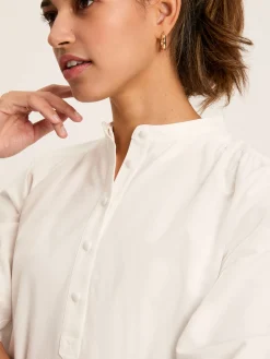 Marlowe White Dress with Shirt/ Nehru Collar