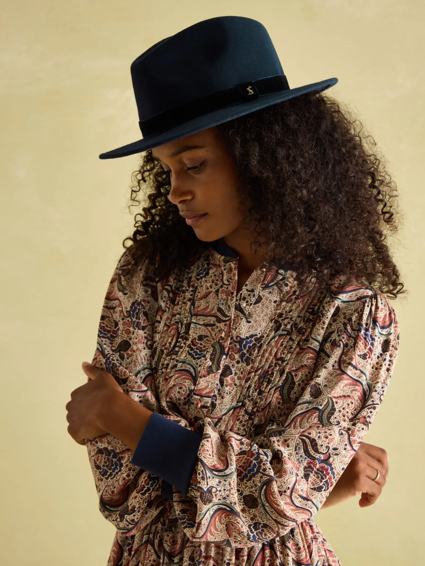 Maude Navy Blue Wool Fedora Hat