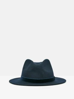 Maude Navy Blue Wool Fedora Hat