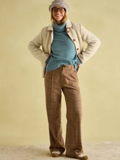 May Blue Merino Wool Jumper with Detachable Roll Neck