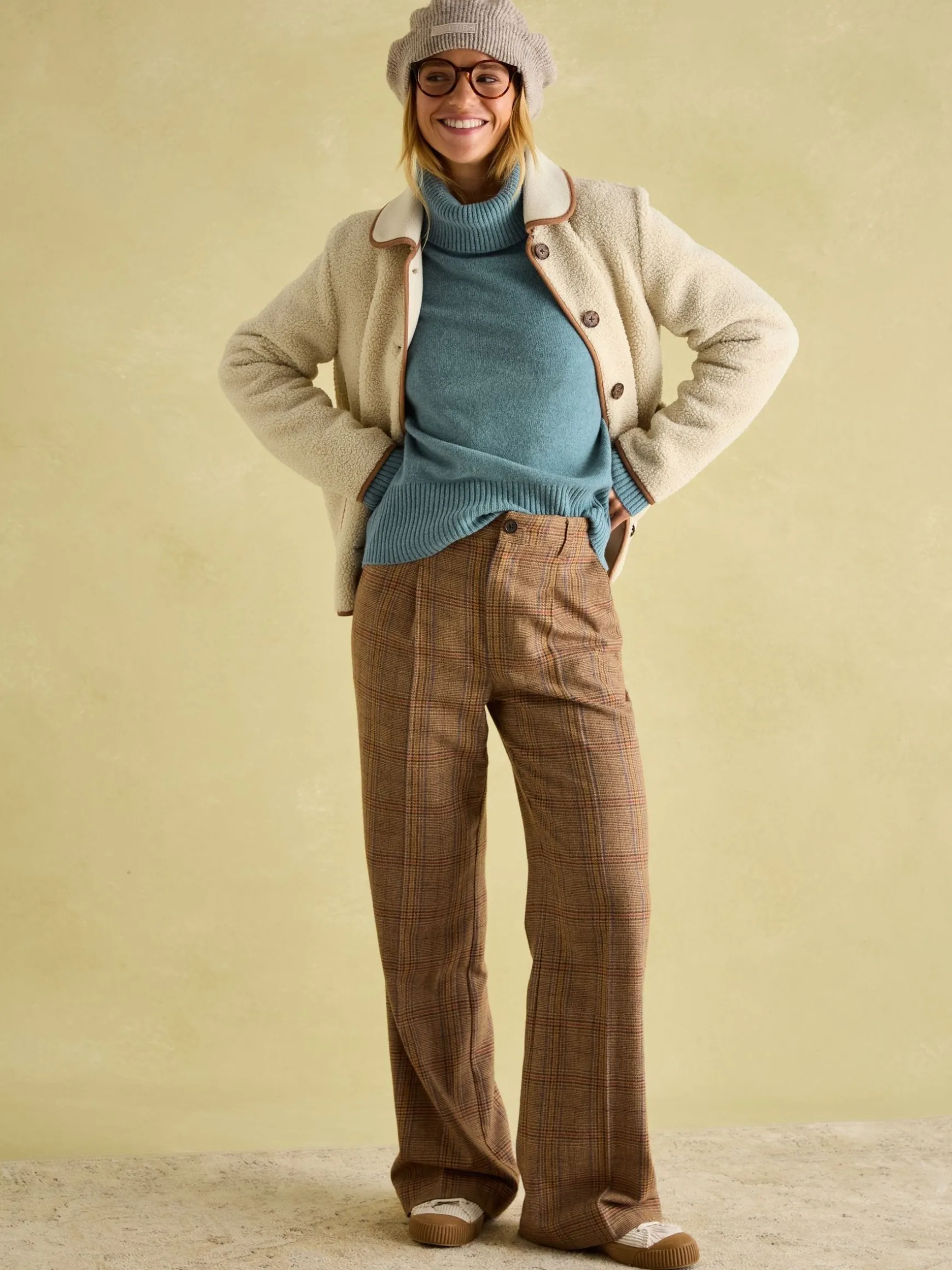 May Blue Merino Wool Jumper with Detachable Roll Neck