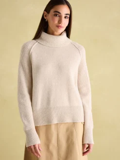 May Oatmeal Merino Wool Jumper with Detachable Roll Neck