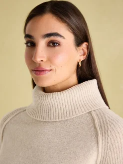 May Oatmeal Merino Wool Jumper with Detachable Roll Neck