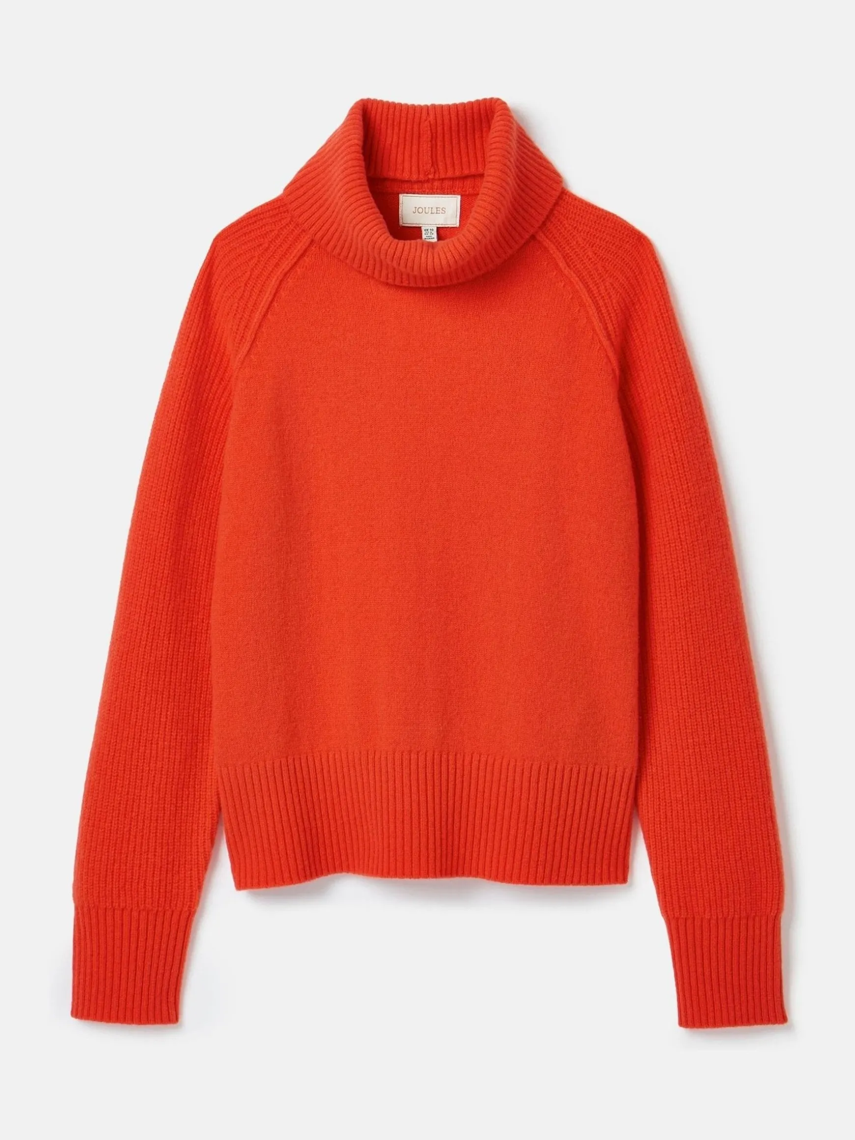 May Orange Merino Wool Jumper with Detachable Roll Neck