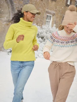 May Yellow Merino Wool Jumper with Detachable Roll Neck