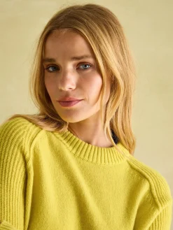 May Yellow Merino Wool Jumper with Detachable Roll Neck
