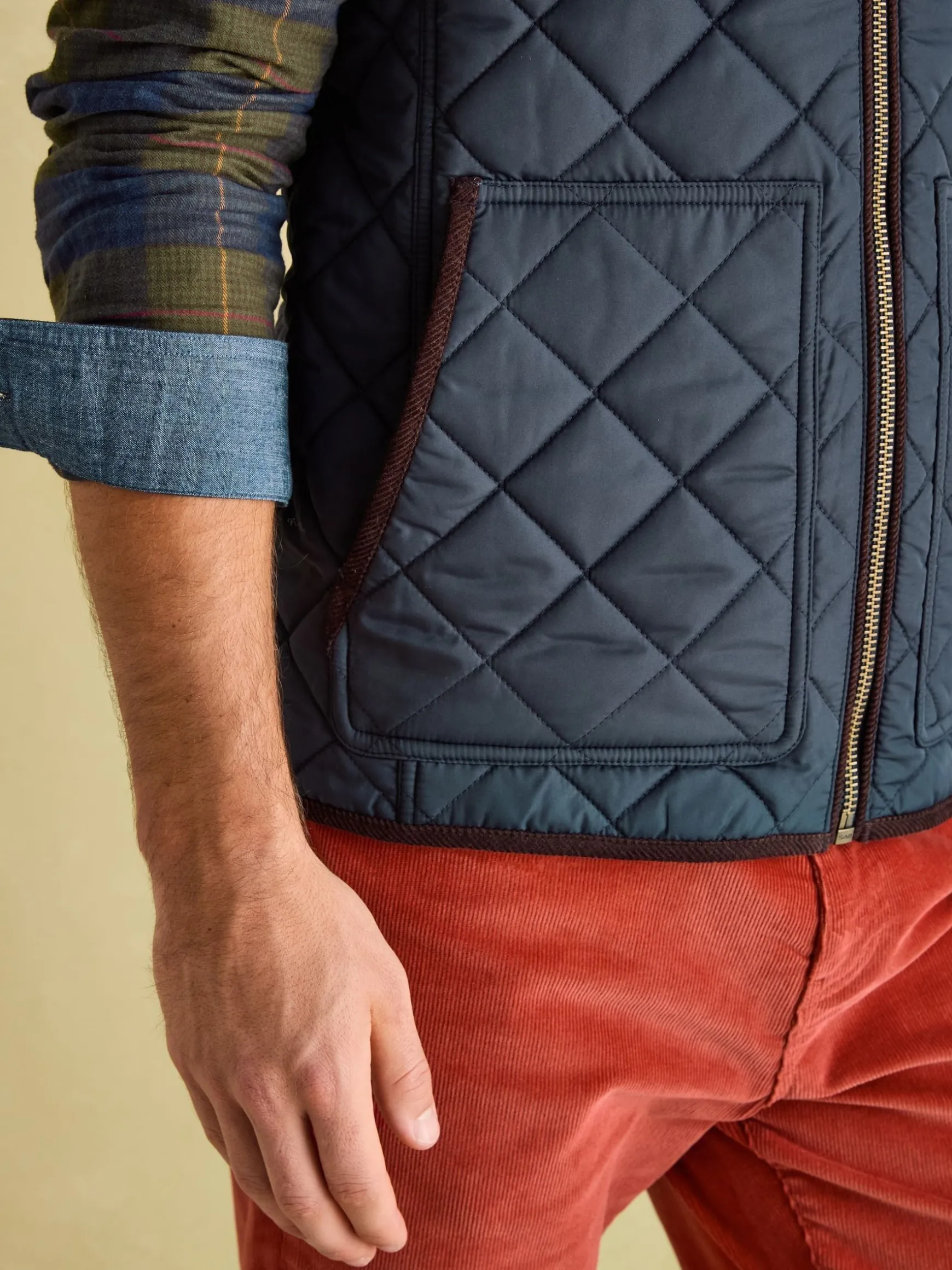 Maynard Navy Blue Diamond Quilted Gilet