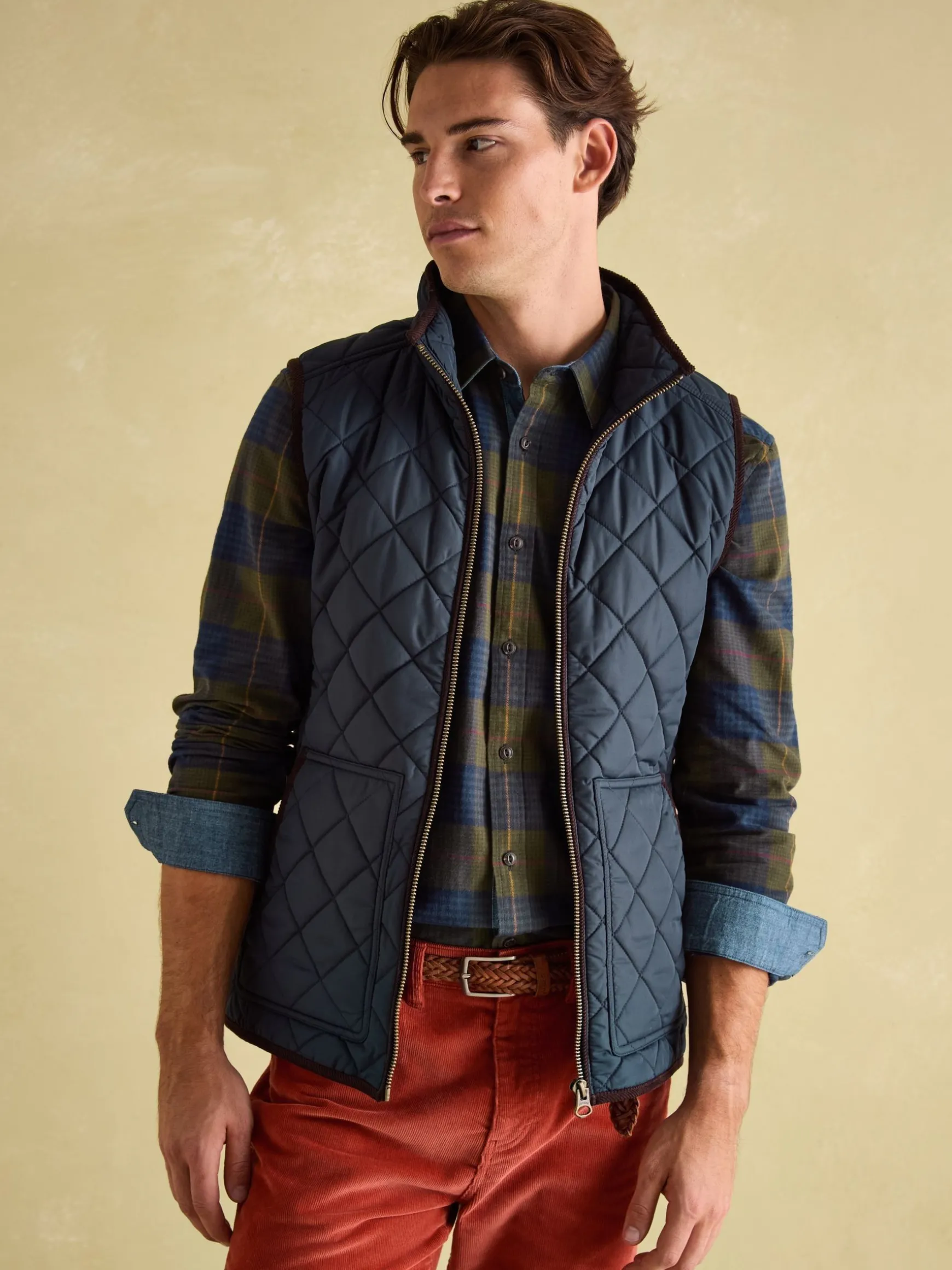 Maynard Navy Blue Diamond Quilted Gilet