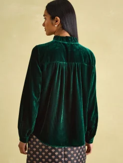 Melanie Green Velvet Blouse