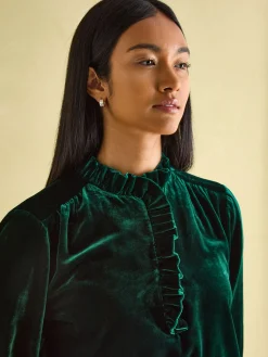 Melanie Green Velvet Blouse
