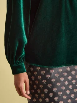 Melanie Green Velvet Blouse