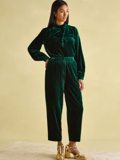 Melanie Green Velvet Blouse