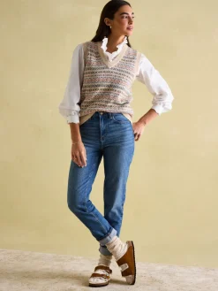 Melanie White Cotton Ruffle Blouse