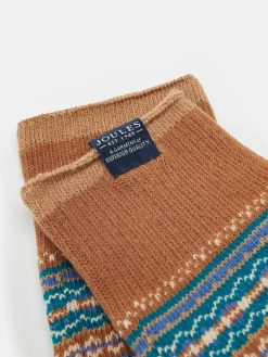 Men's Alby Brown/Cream Fair Isle Socks (size 7-12)
