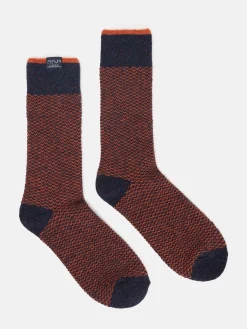 Men's Cabin Rust/Navy Socks