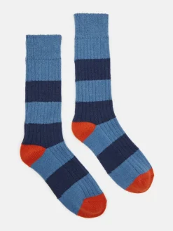Men's Gibson Blue/Navy Cosy Striped Socks