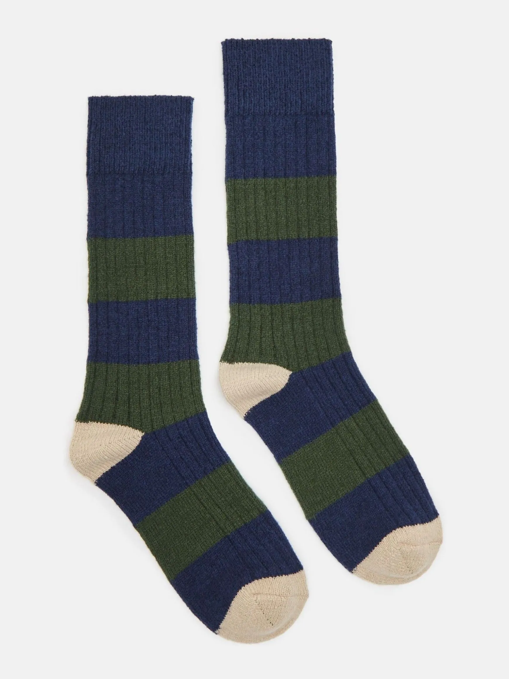 Men's Gibson Green/Navy Cosy Striped Socks