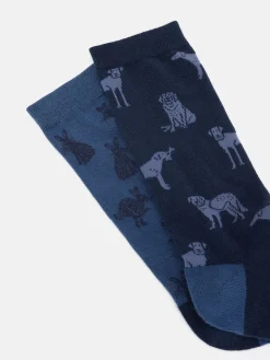 Men's Kingsbury Blue/Navy 2 Pack Socks (size 7-12)