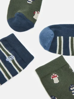 Men's Kingsbury Green/Navy 2 Pack Socks (size 7-12)