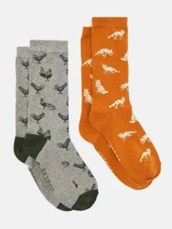Men's Kingsbury Grey Hen 2 Pack Socks (size 7-12)
