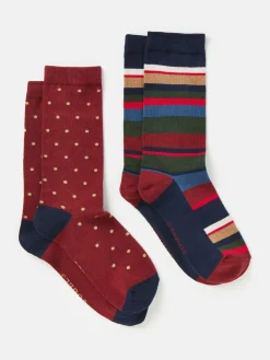 Men's Kingsbury Red 2 Pack Socks (size 7-12)