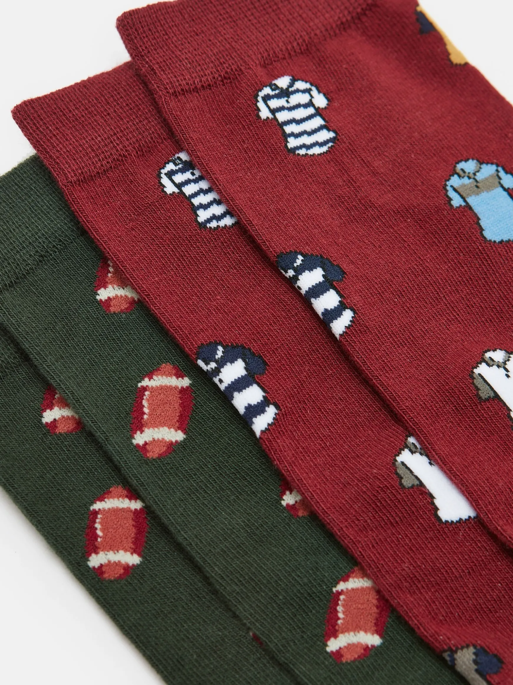 Men's Kingsbury Red/Green 2 Pack Socks (size 7-12)