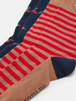 Men's Kingsbury Tan/Navy 2 Pack Socks (size 7-12)