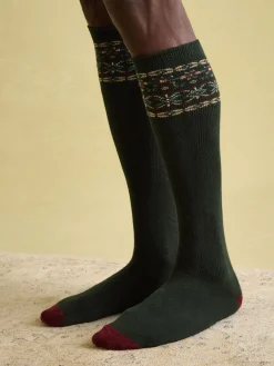 Men's Wader Khaki Green Mens Welly Socks