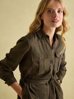 Meredith Check Midi Shirt Dress